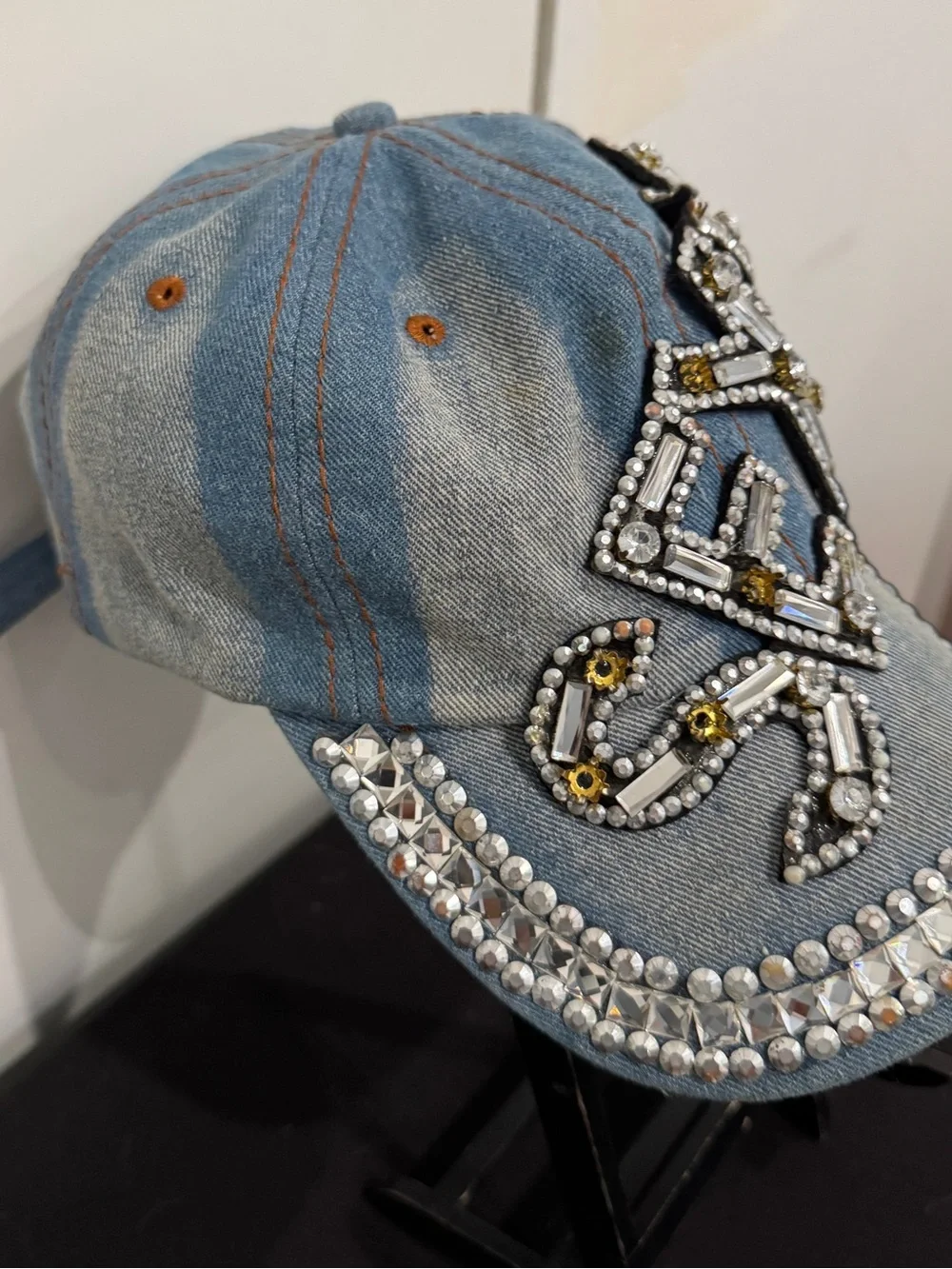 Denim Rhinestone Embellished SEXY Baseball Cap